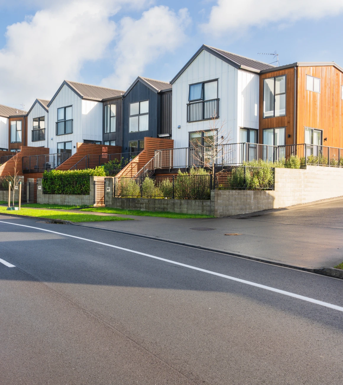 Stylish residential buildings in a neighborhood
